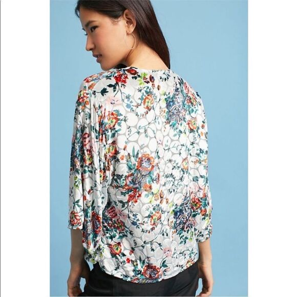 Anthropologie Maeve Umi Silk Velvet Kimono Top NWT - Picture 8 of 8
